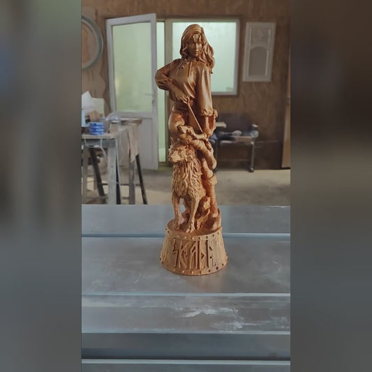 Skadi Goddess Wood Sculpture