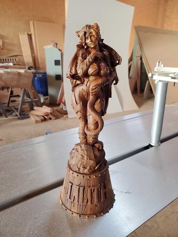 Lilith Wood Statue