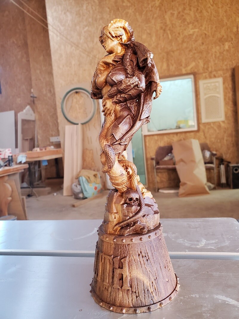 Lilith Wood Statue