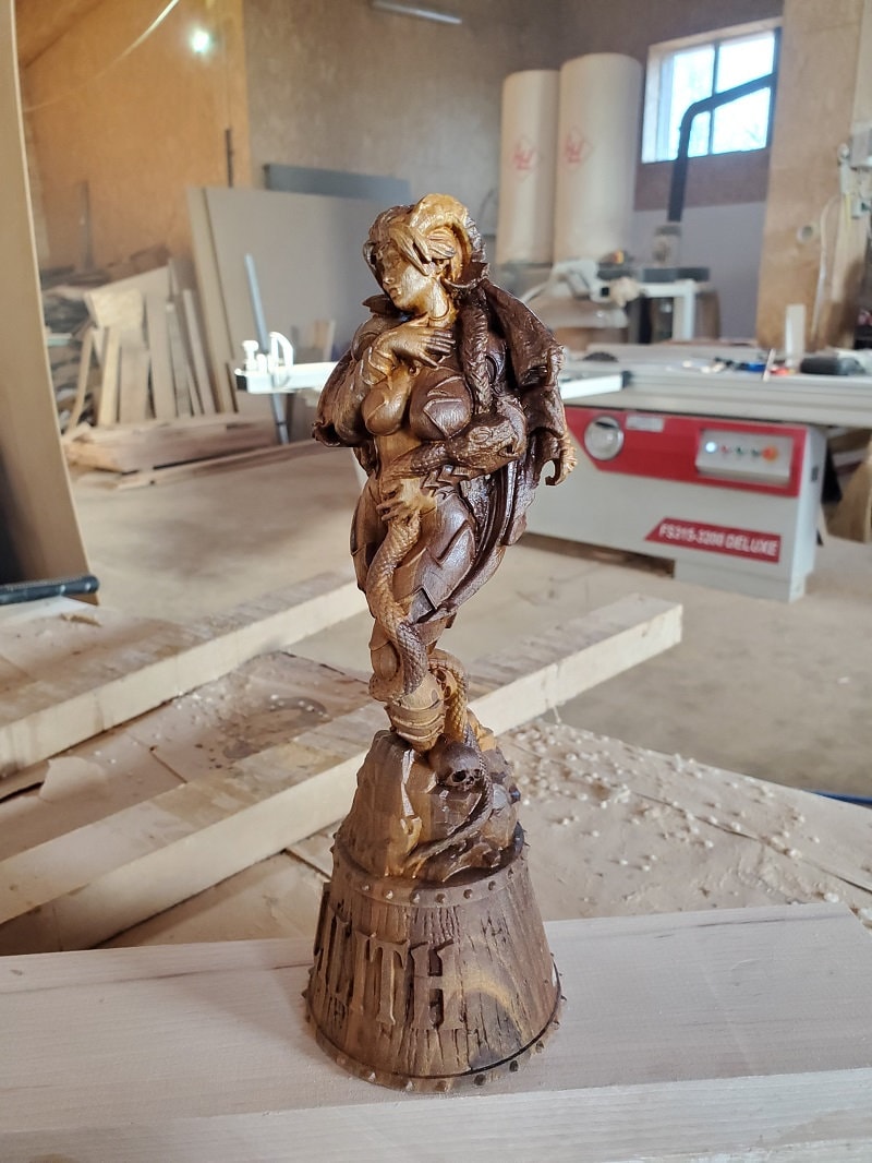 Lilith Wood Statue