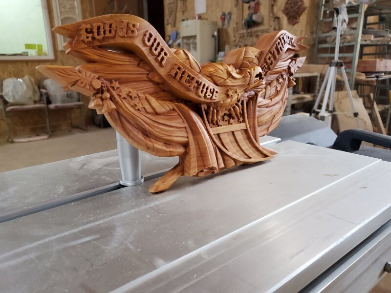 American Eagle Wood Sculpture