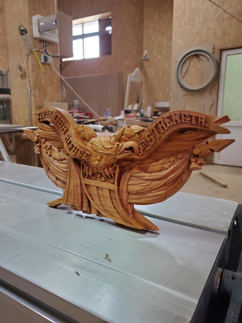 American Eagle Wood Sculpture