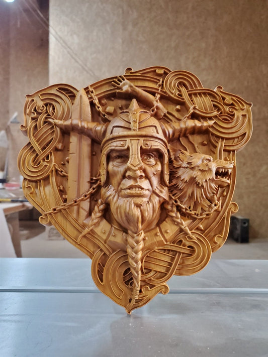 Tyr God Wood Sculpture