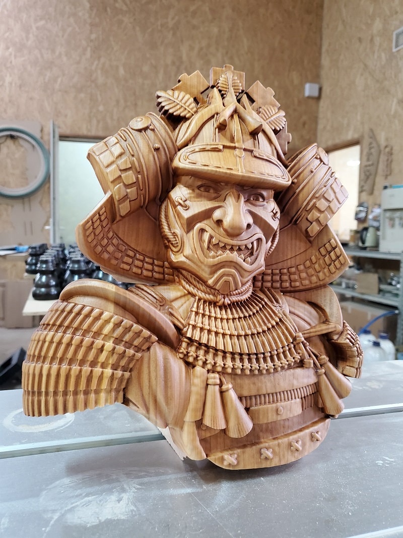 Samurai Wood Sculpture