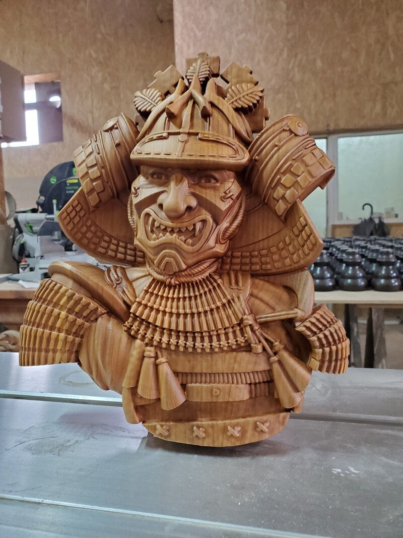 Samurai Wood Sculpture