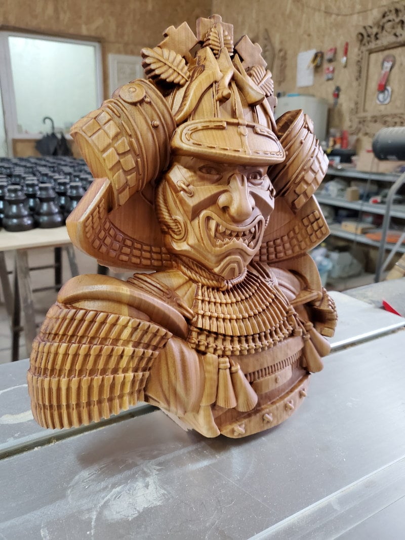 Samurai Wood Sculpture