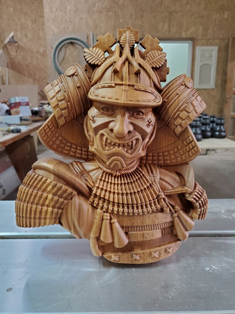 Samurai Wood Sculpture