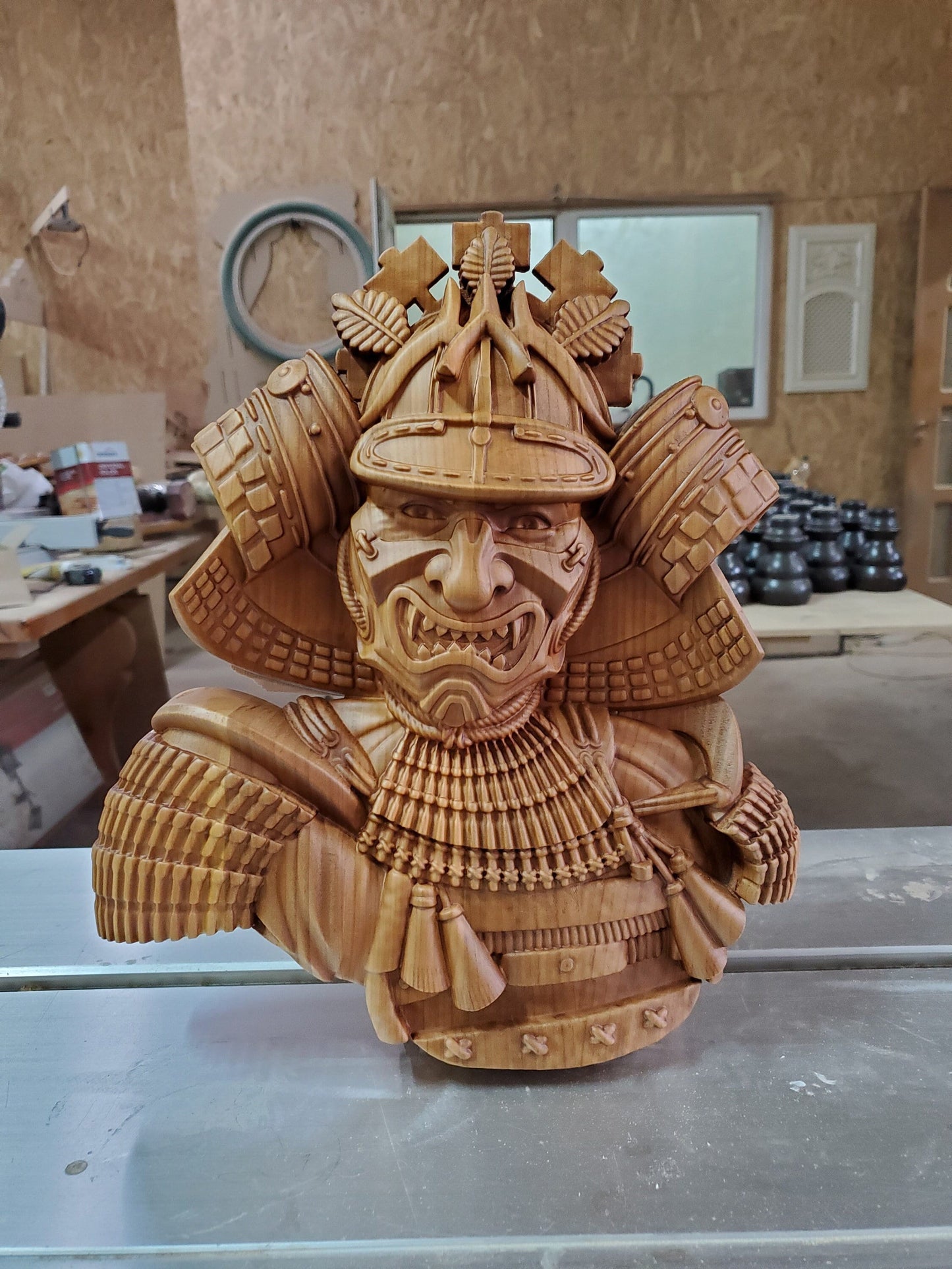 Samurai Wood Sculpture