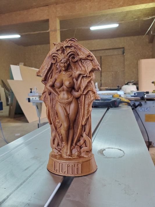 Lilith Wood Statue