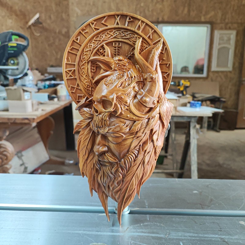 Odin's Viking Wood Sculpture