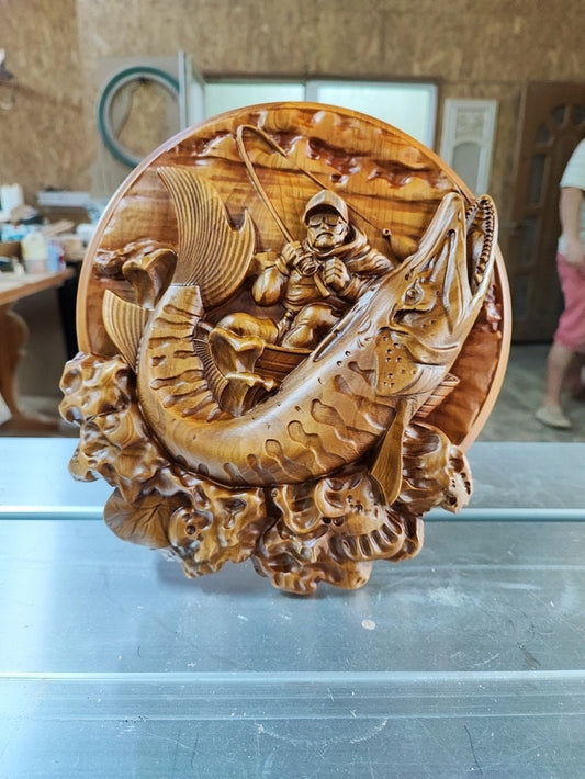 Fisherman  Wood Sculpture