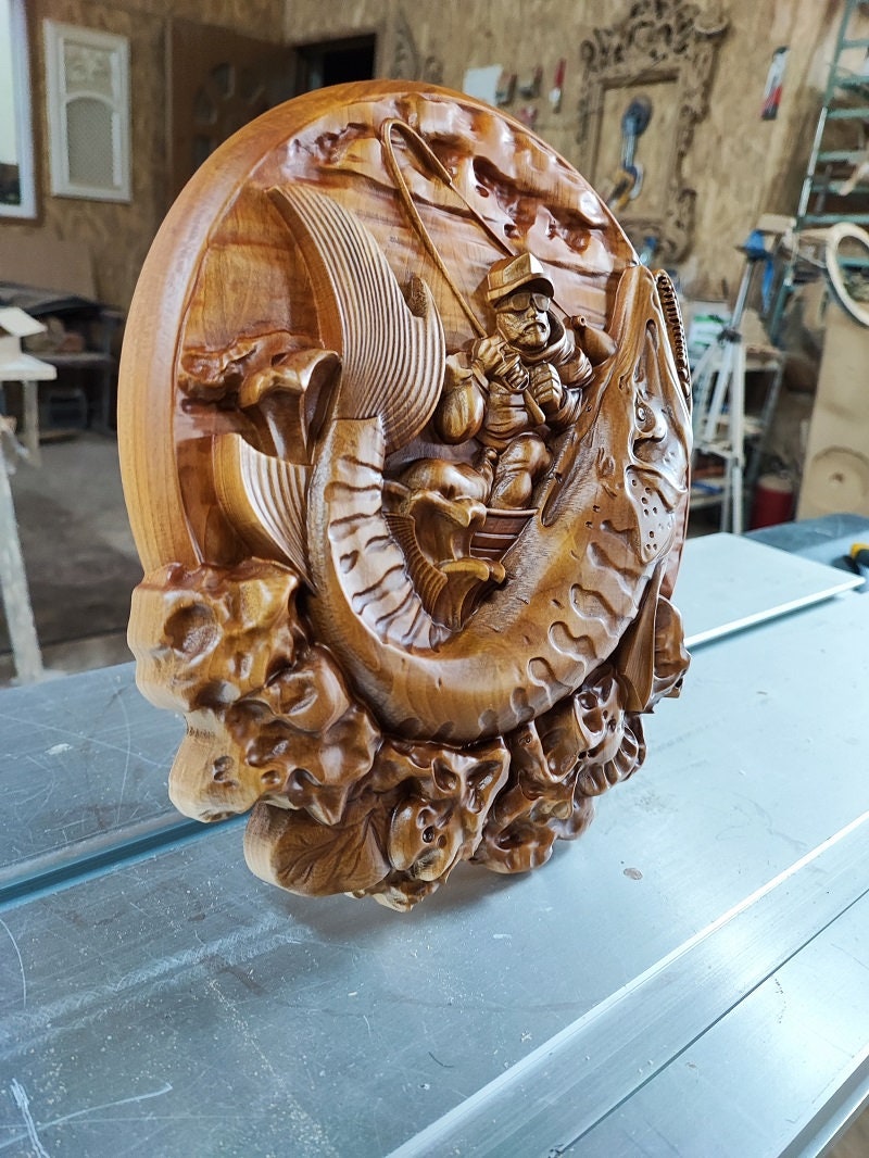 Fisherman  Wood Sculpture