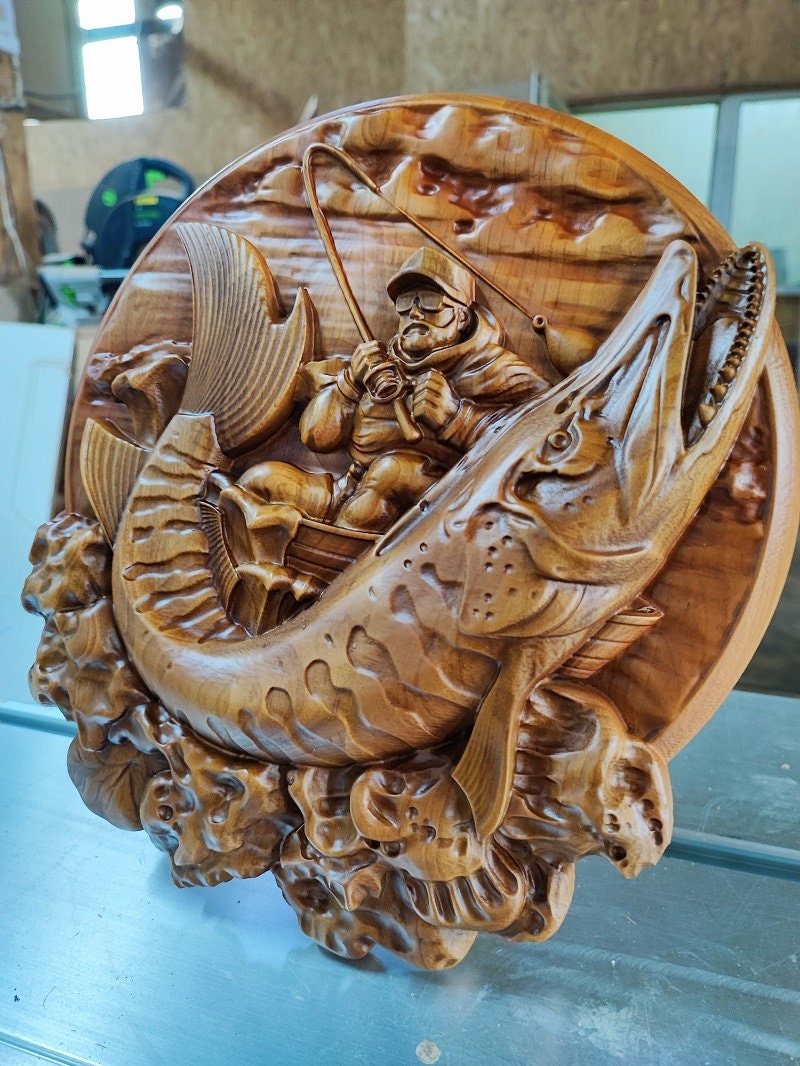 Fisherman  Wood Sculpture