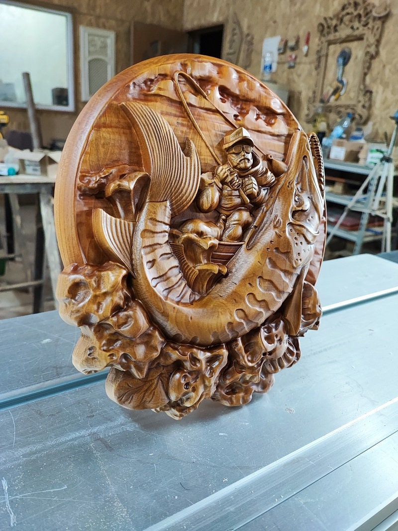 Fisherman  Wood Sculpture