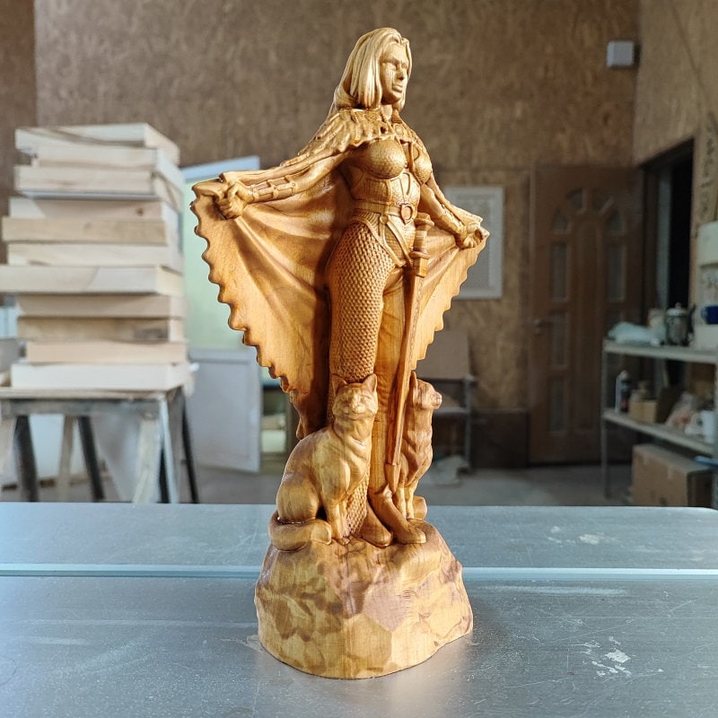 Freya Wood Statue