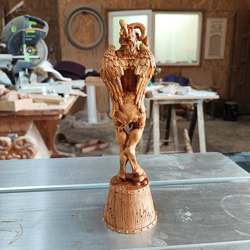 Baphomet Wood Statue