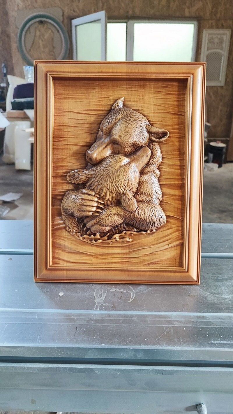 Bears Wood Sculpture