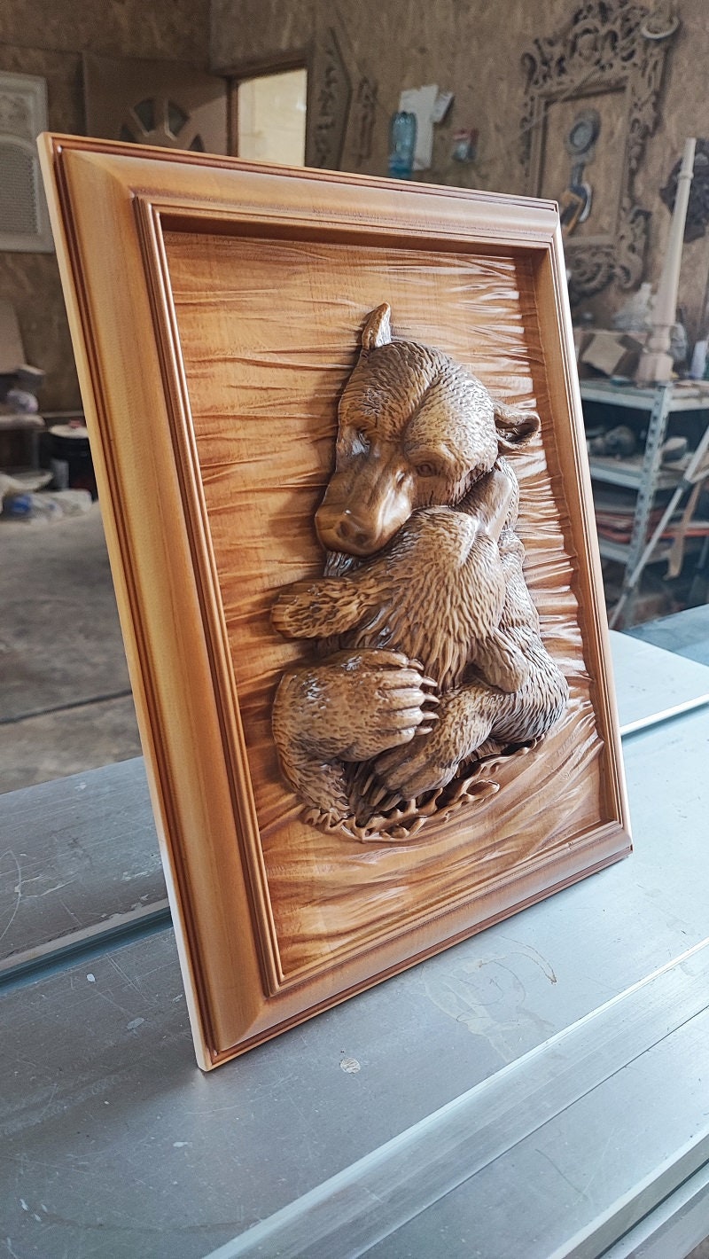 Bears Wood Sculpture