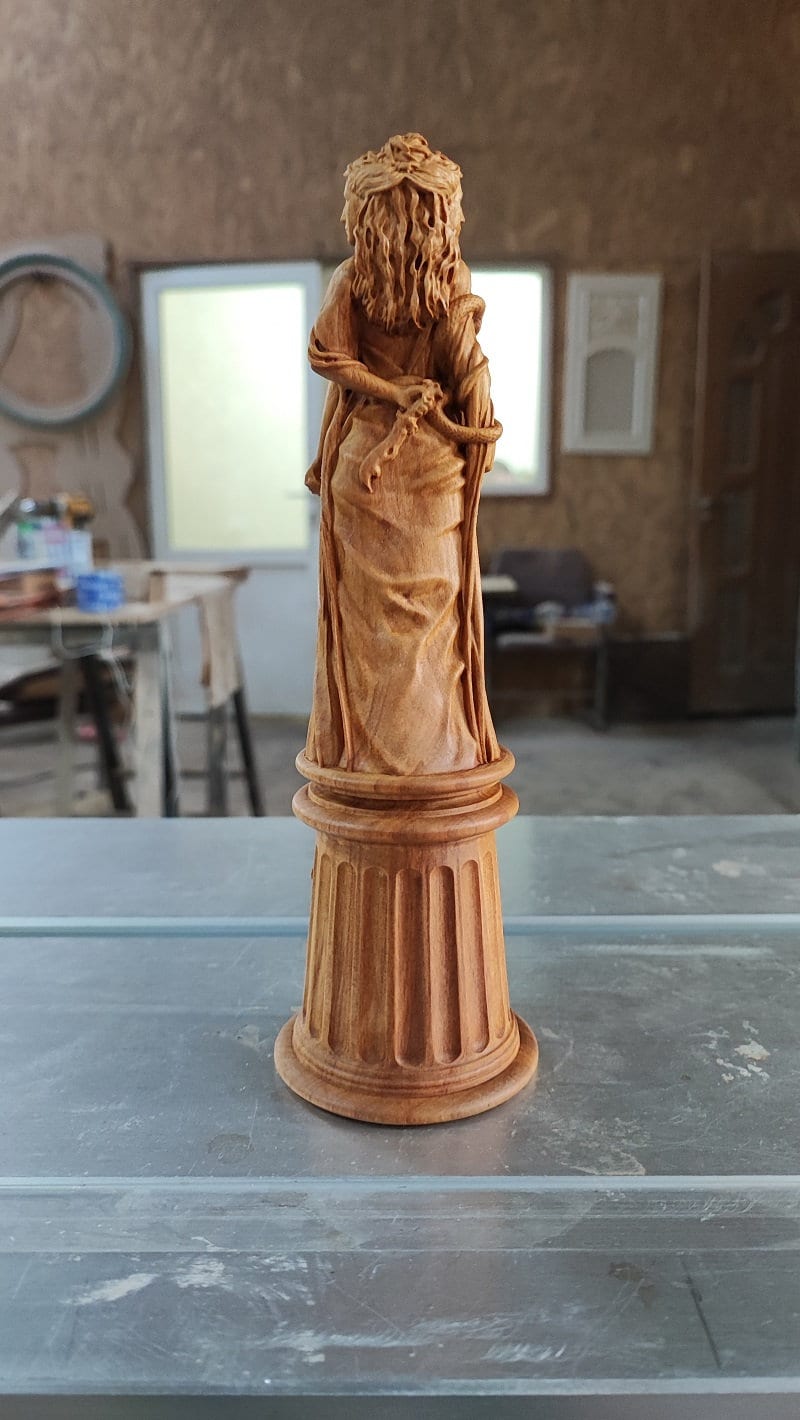 Hekate Goddess Wood Statue