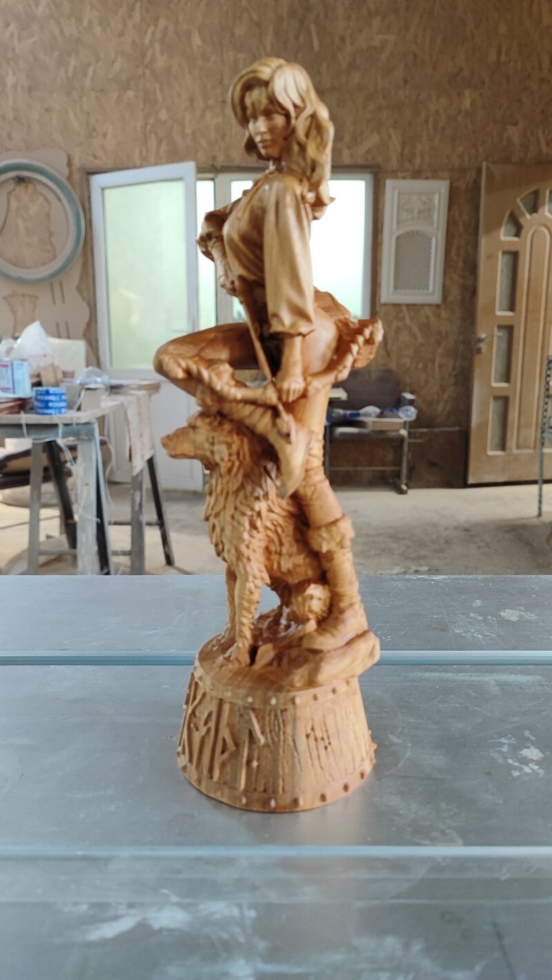 Skadi Goddess Wood Sculpture