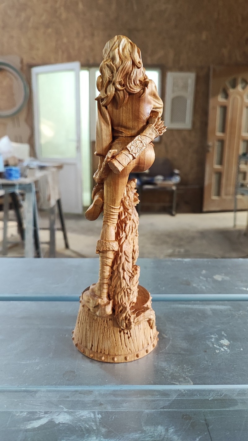 Skadi Goddess Wood Sculpture