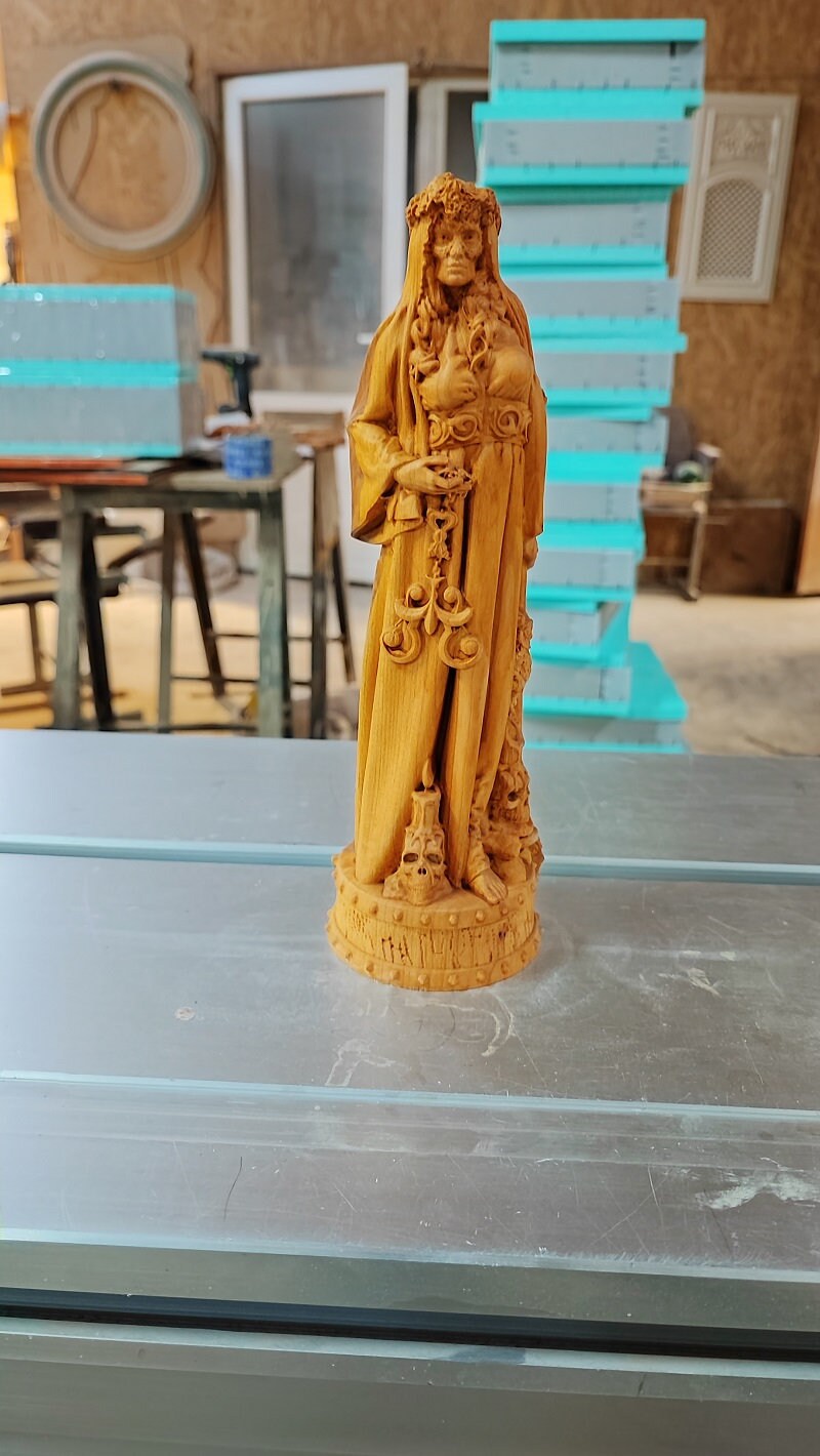 Santa Muerte, Lady of the Dead Wood Statue