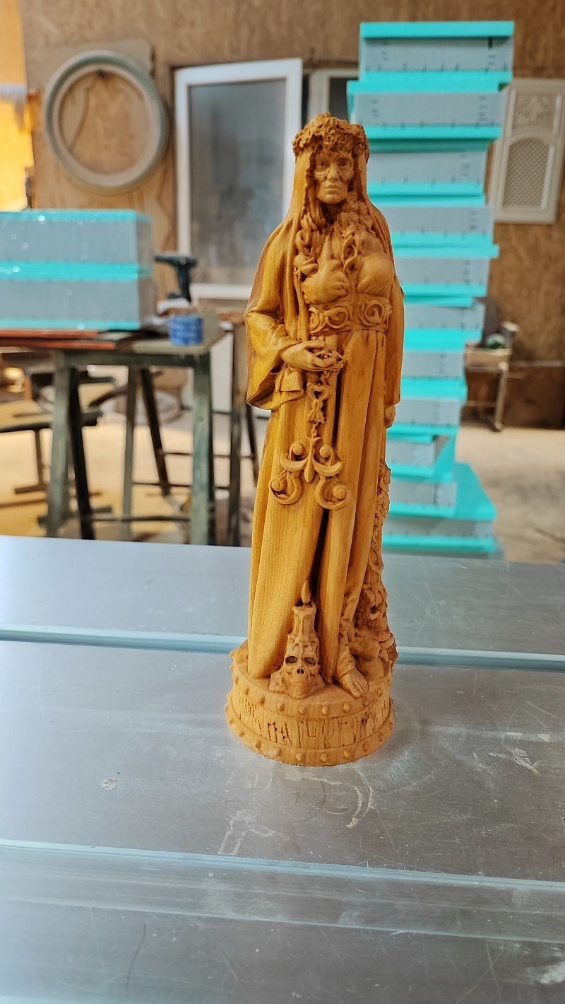 Santa Muerte, Lady of the Dead Wood Statue